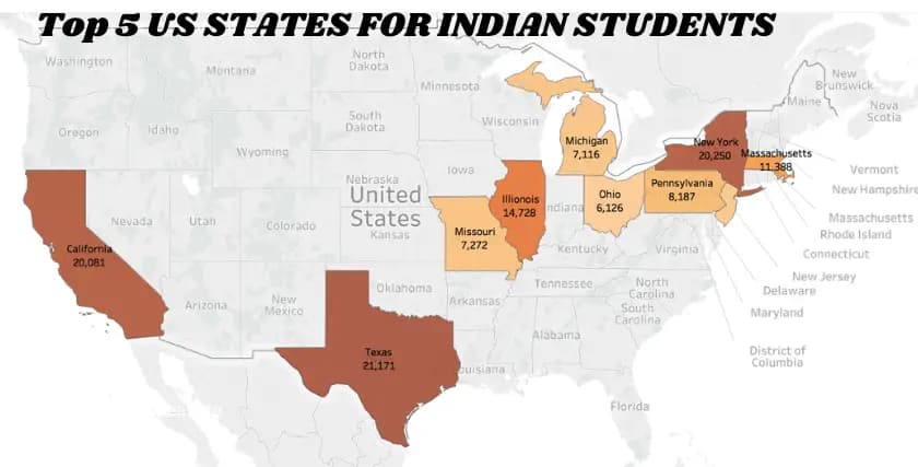 5 US States for Indian Students