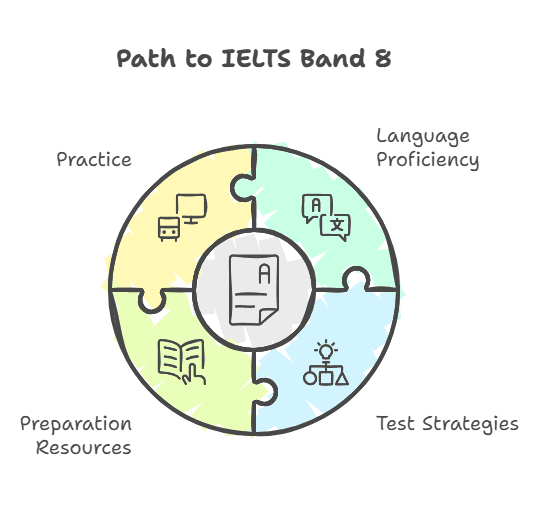 Path to Band 8+ in IELTS.