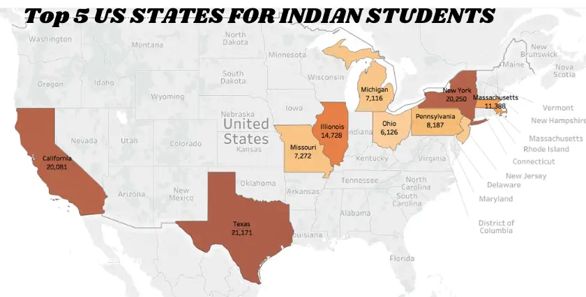 5 US States for Indian Students